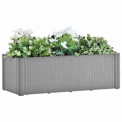 vidaXL Strat înălțat grădină sistem automat udare gri 100x43x33 cm