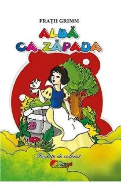Alba ca Zapada. Poveste de colorat