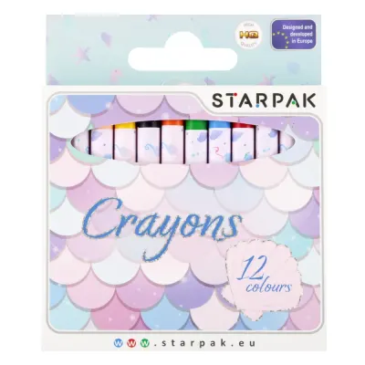 Creioane colorate cerate, Starpak, Mermaid, 12 buc