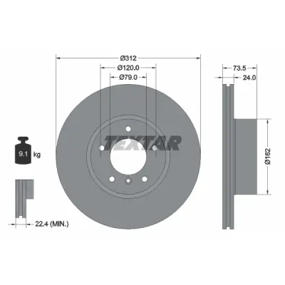 Disc frana TEXTAR 92176105