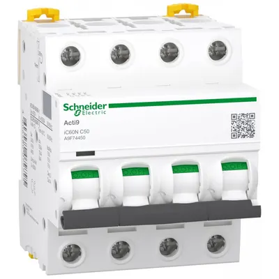 Siguranta automata Acti9 Ic60N 4P, 50A, curba C Schneider A9F74450