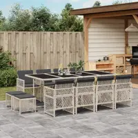 Gossi set mobilier de gradina cu perne 13 piese gri deschis poliratan