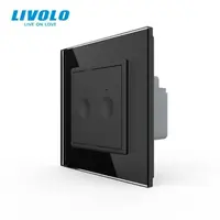 Intrerupator tactil dublu, wireless RF, rama sticla Negru