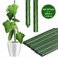 Set 10 araci Otel + PVC 0.8 x 180 cm, Suport pentru legume, rosii, castraveti, sera, solar, gradina