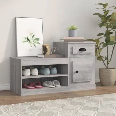 vidaXL Pantofar, gri sonoma, 100x42x60 cm, lemn prelucrat
