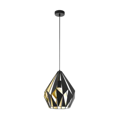 Lampa suspendata CARLTON 1 negru, gold 220-240V,50/60Hz