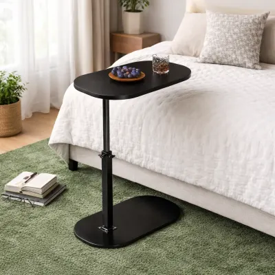 Masuta de cafea reglabila cu picior pentru pat sau canapea, blat rotativ 360° , 40 x 30 cm, inaltime 43-80 cm