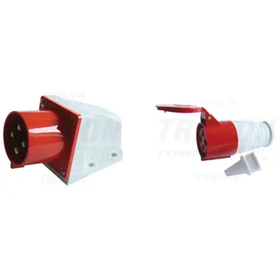 Pachet Industrial Durabil: Fisa Aparenta si Priza cu Protectie Cablu, 32A, 400V, IP44