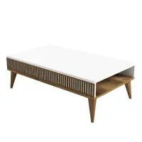 Masuta de cafea MILAN, nuc + alb, 105x60x34,6 cm