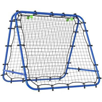 HOMCOM Poartă de Fotbal Pliabilă din PE și Metal, cu Unghi Ajustabil, Ideală pentru Antrenament, 100x95x90cm, Albastru | Aosom Romania