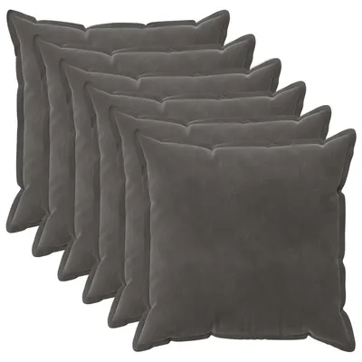 vidaXL Husă pentru pernă 6 pcs HOUTEN Gri închis 80 x 80 cm Catifea