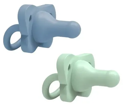 Suzeta din silicon Dr. Brown's - HappyPaci, 0-6 luni, 2 bucati, albastru si verde