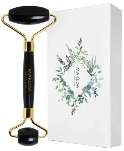 Makeda Botanics Rolă dublă de masaj facial, obsidian negru