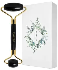 Makeda Botanics Rolă dublă de masaj facial, obsidian negru