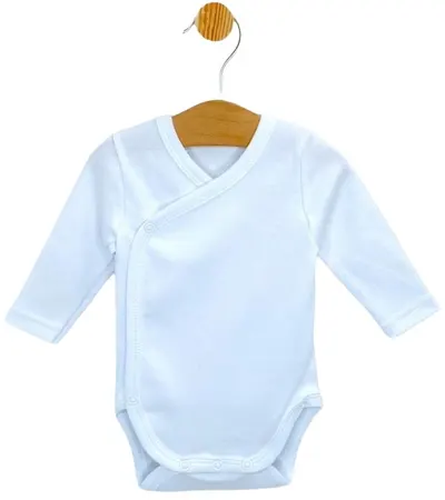 Body pentru bebeluși cu închidere laterală Rainy - Blanc, albastru , 48 cm, 0luni
