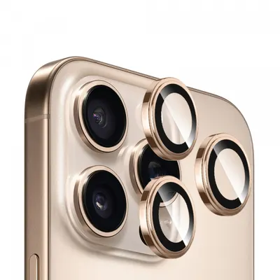 Folie de protectie Camera Spate Blueo Sapphire Crystal pentru Apple iPhone 14 Pro Max / 14 Pro, Sticla Securizata, Aurie