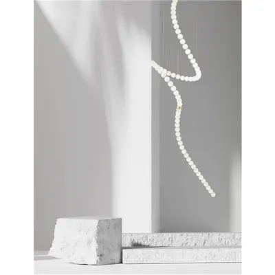 Lampa suspendata PERLA Auriu Metal & Opal Sticla LED 207 Wat 230 Volt 13065Lm 3000K IP20 Remote Control Included
