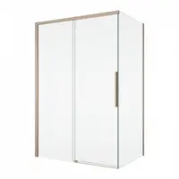 Cabina dus champagne metal 120x90 cm cu usa culisanta, grosime sticla 8 mm, tratament anticalcar, Ronal Oriana