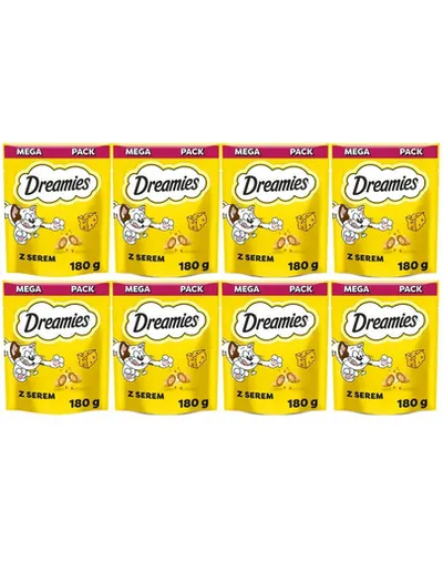 DREAMIES Mega Pack 8x180 g recompense pisici cu branza