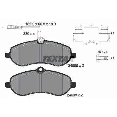 Set placute frana, frana disc TEXTAR 2459501