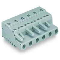 1-conductor female plug; 2.5 mm²; Pin spacing 7.5 mm; 4-pole; 2,50 mm²; gray