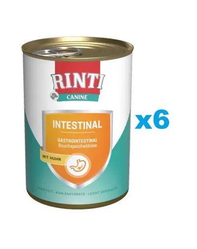 RINTI Canine Intestinal chicken 6 x 400 g cu pui, pentru caini