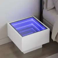 Gossi noptiera cu led infinity, alb, 40x40x30 cm