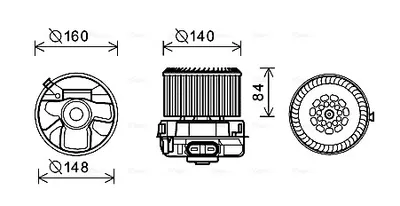 Ventilator habitaclu potrivit CITROEN C1; PEUGEOT 107; TOYOTA AYGO, AYGO HATCHBACK 1.0 1.4D 06.05-09.14