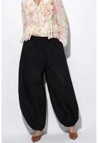 Pantaloni dama - balon - elastic - negru - poliester