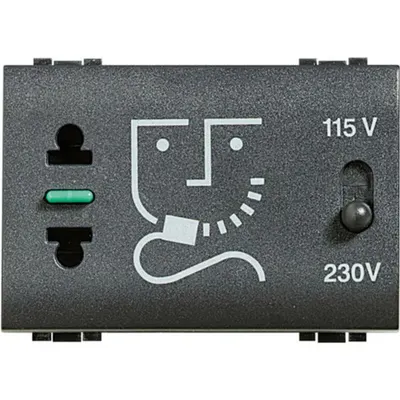 Priza aparat ras LiVing Light - 230 V~-115/230 V~ - Antracit - 3 module