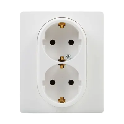 Priza schuko 2x2P+T, alba, NILOE
