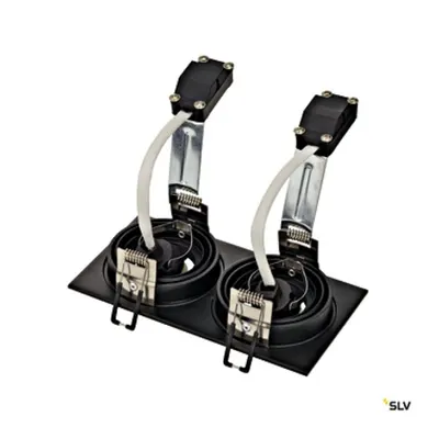 NEW TRIA II GU10, rectangular, negru mat, max. 2x 50W