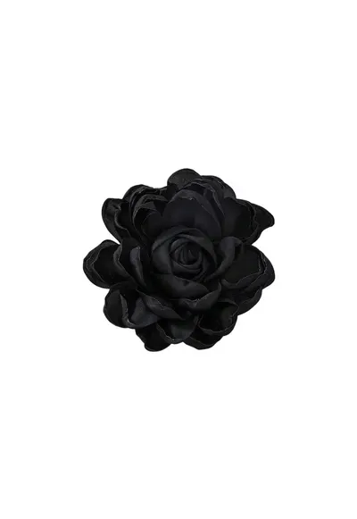 Brosa tip floare supradimensionata - neagra - Beatrix C12