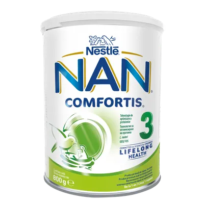 Produs pe baza de lapte praf fortifiat NAN Comfortis 3 de la 1 an, 800g, Nestle