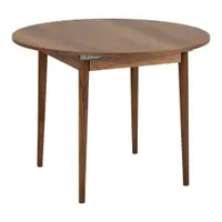 Masă de dining rotundă extensibilă cu aspect de lemn de nuc cu blat suplimentar ø 100 cm Viona – Kalune Design