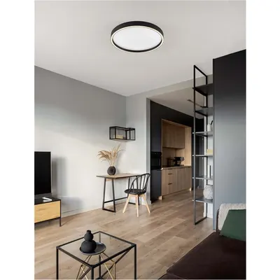 Plafoniera ISTOS Triac Dimabil Nisipiu Negru Metal, Aluminiu & Polypropylene LED 38 Wat 220-240Volt 2363Lm IP20 2700 + 3000K Dip Intrerupator