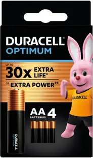 Baterii alcaline Duracell - Optimum, AA, 4 buc.