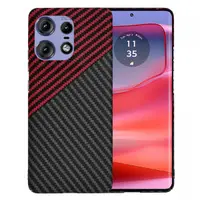 Husa pentru Motorola Edge 50 Pro, Techsuit, Carbonite FiberShell, Neagra Rosie