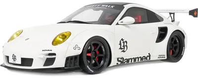 Model colecționar GT Spirit Modern: Automobile - Porsche 911 (997) Turbo LB-Works, White, 2024