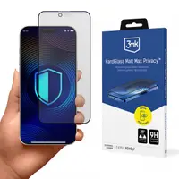 Folie de protectie Ecran Matte Privacy 3MK HardGlass Max pentru Apple iPhone 17 Air, Sticla Securizata, Full Glue