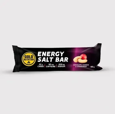 Baton energizant GoldNutrition Energy Salt Bar ciocolata si caju-merisoare 40g