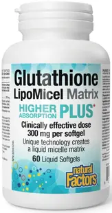 Glutathione LipoMicel Matrix, 300 mg, 60 capsule gelatinoase moi, Natural Factors