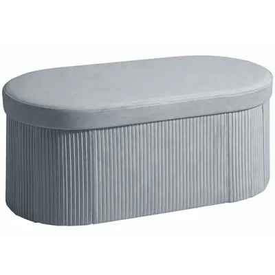 HOMCOM Taburet Pliabil cu Spațiu de Depozitare, Bancă Modernă Tapițată cu Catifea, Suport pentru Picioare cu Compartiment de 72L pentru Living și Dormitor, 76x38x35 cm, Gri Închis | Aosom Romania