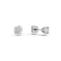 Cercei solitaire din aur alb cu diamante de 1.06ct
