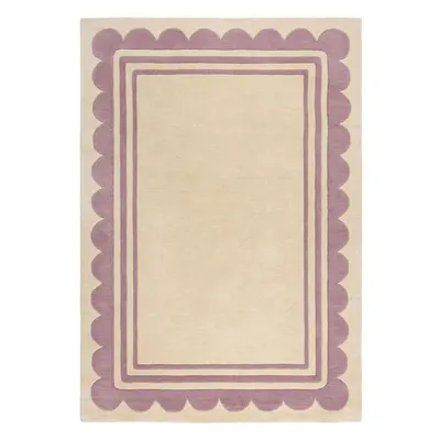 Covor mov/în culoare naturală țesut manual din lână 160x230 cm Lois Scallop – Flair Rugs