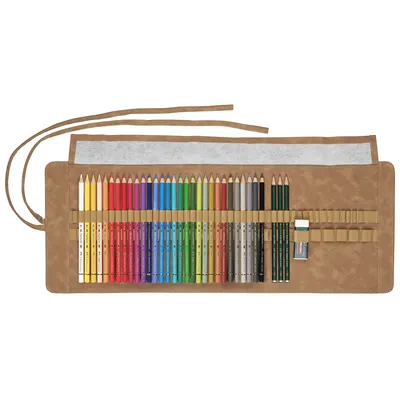 Penar echipat roll-up, 30colori/set +accesorii, Polychromos Faber-Castell