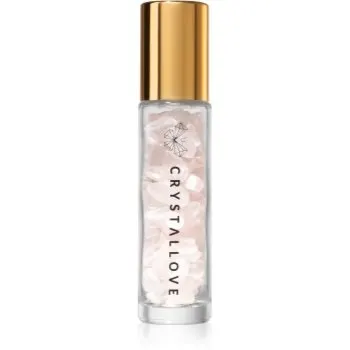 Crystallove Rose Quartz Oil Bottle roll-on cu cristale