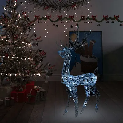 vidaXL Decorațiune de Crăciun ren 140 LED-uri alb rece 128 cm acril