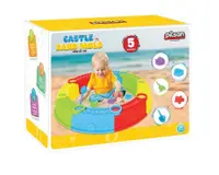 Cutie de nisip modulara cu lopatica,grebla si 3 forme de nisip incluse Pilsan Castle Multicolor