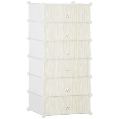 HOMCOM Mobilier Modular pentru Încălțăminte, 6 Cuburi Design Semicristal din PP și ABS, 45x35x17cm, Alb, Soluție Compactă | Aosom Romania